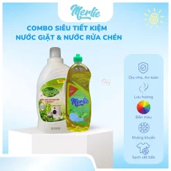 combo tiết kiệm nước giặt và nước rửa chén nhà merlie một